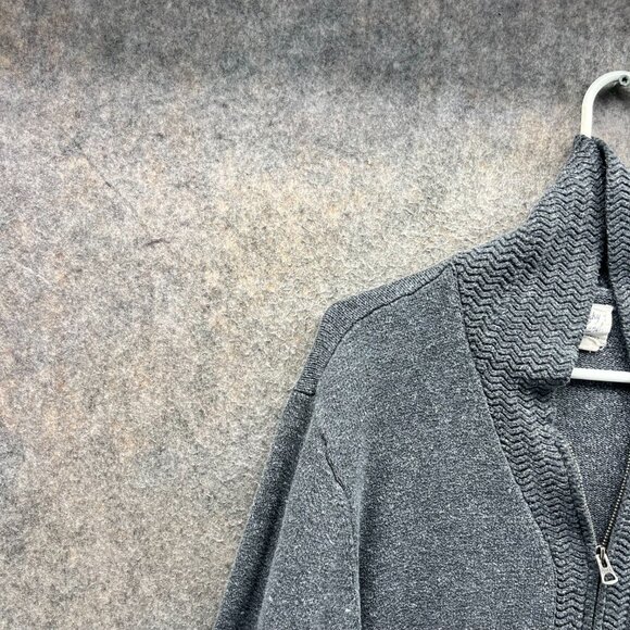 Lucky Brand Cardigan Sweater Men XL Gray Knit Pocket Vintage Wool Blend Shawl - Picture 7 of 11